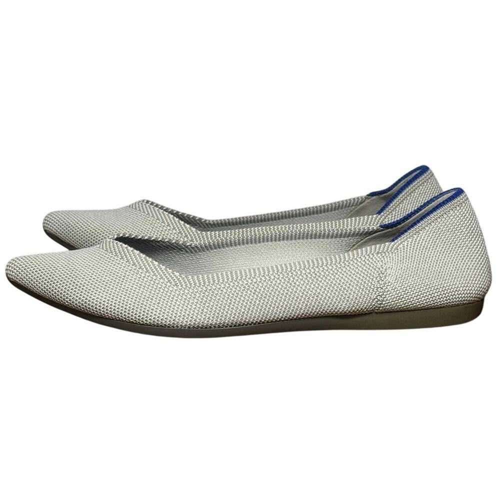 Rothy's The Point Flax Birdseye Grey Pointed Toe Ballet Flats Shoes Womens 8